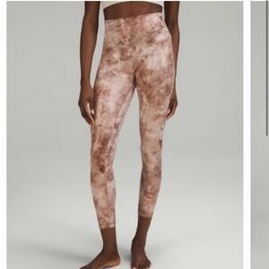 Lululemon Align High-Rise Pant 25" in Shine Diamond Dye Misty Shell Cacao